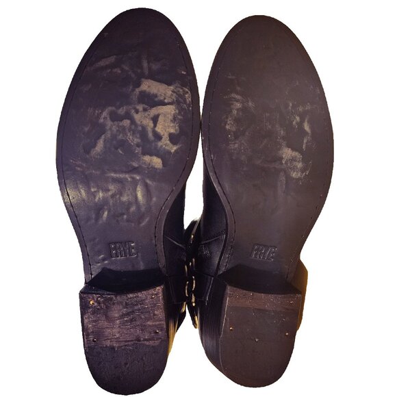 FRYE CARSON HARNESS BLACK LEATHER TALL BOOT – LIKE NEW! - Picture 6 of 7